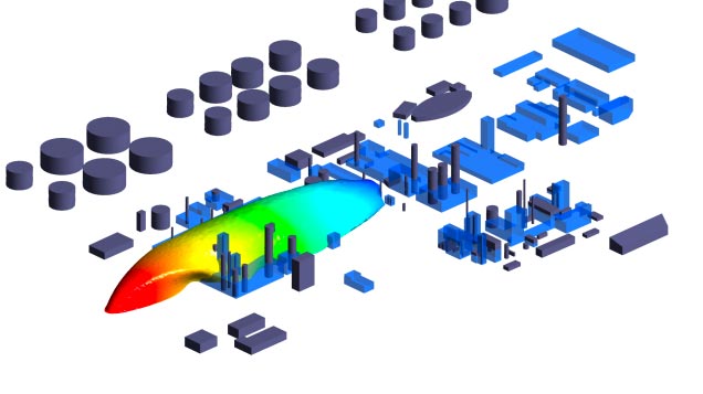 Dispersion atmosphérique de polluants sur un site industriel