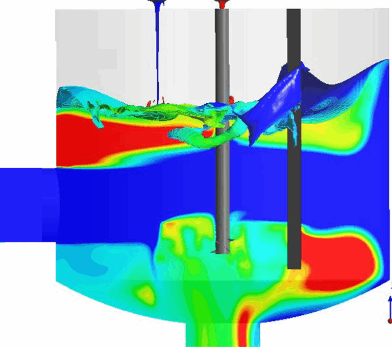 Simulation CFD d'un réacteur continu à cuve agitée - OptiFluides - Contactez-nous!